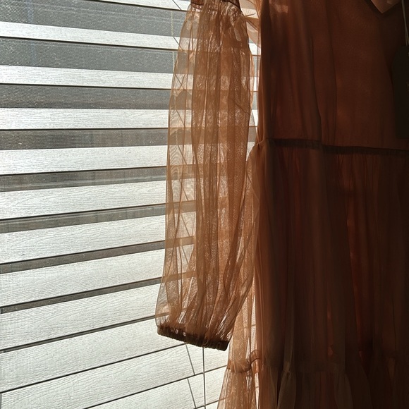 Listiele beautiful tiered mesh dress , new, large, 1 peach/ mocha , 1 green - Picture 2 of 6
